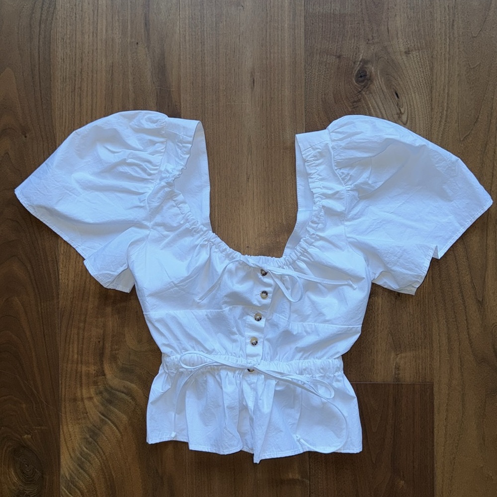 NWT / ciao lucia / white whip cotton poplin cutout shirt top / xs - Picture 2 of 7